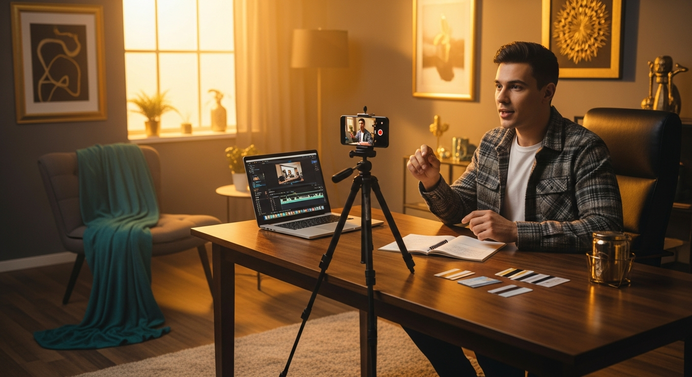 Content creator filming a SuperPay review